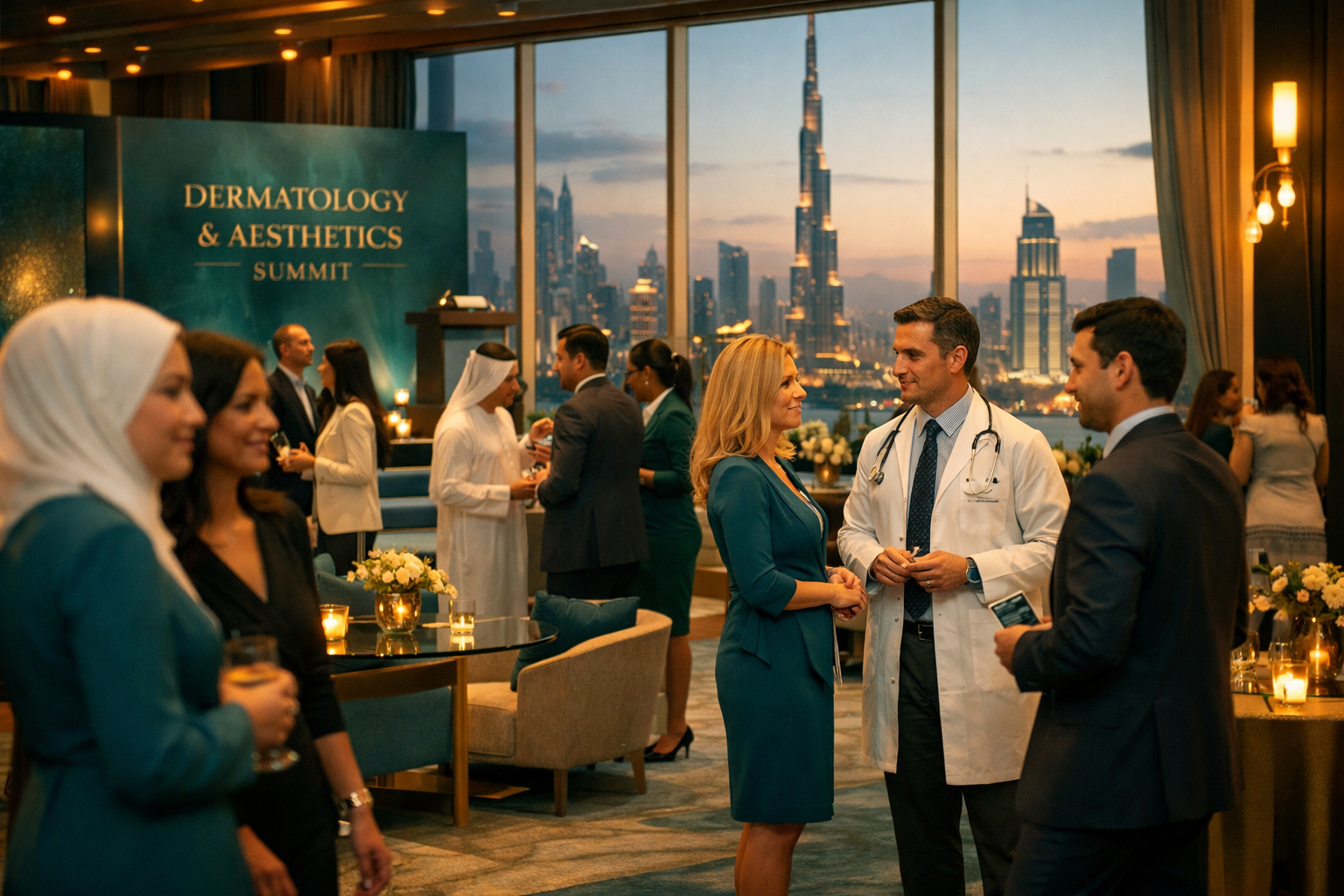 Conferência médica Dubai Derma com profissionais internacionais